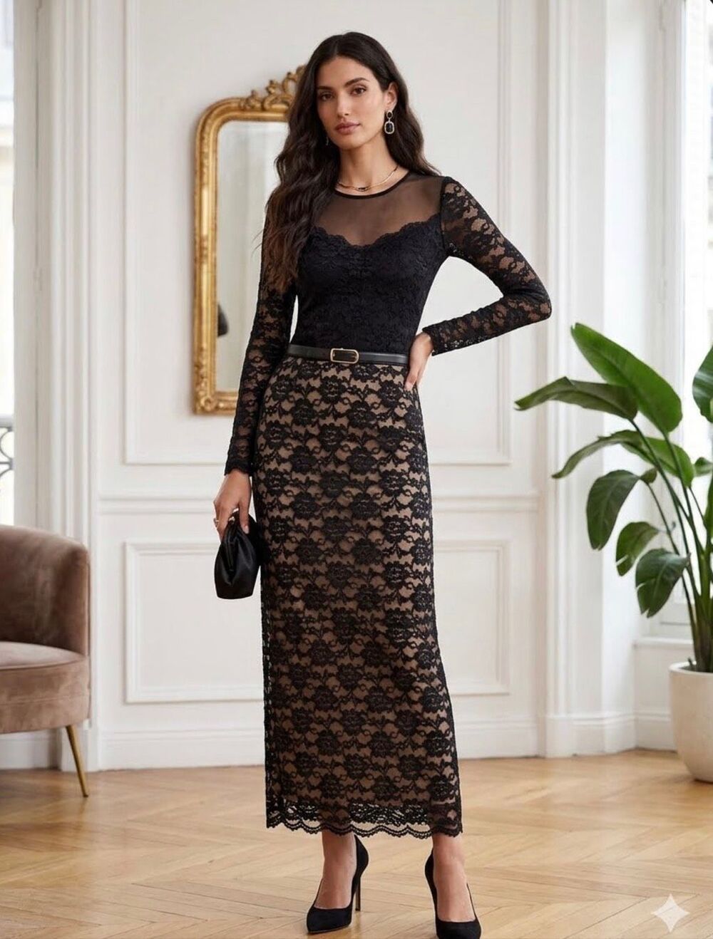 Lace Floral Patterned Skirt